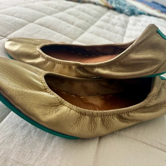 Tieks Metallic Gold Ballet Flats - Picture 7 of 13